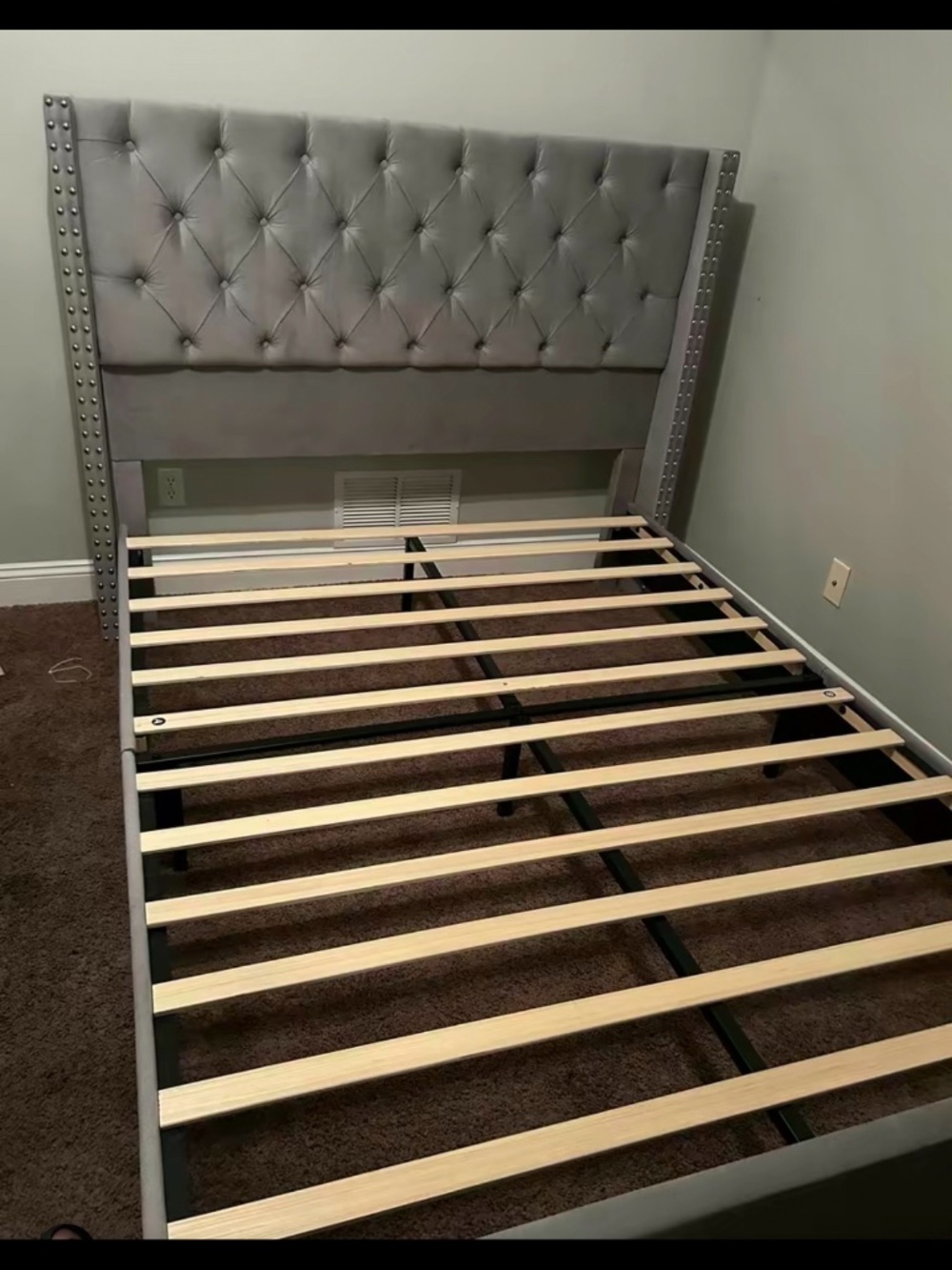 Modern Glam Wingback Bed
